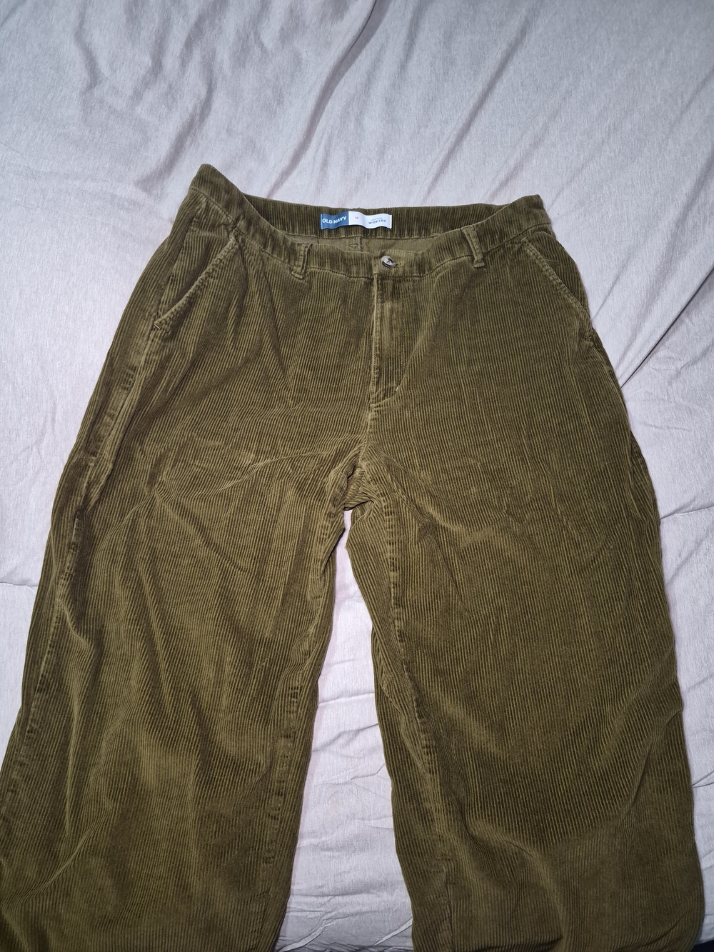 Old Navy Olive Wide-Leg Corduroy Pants